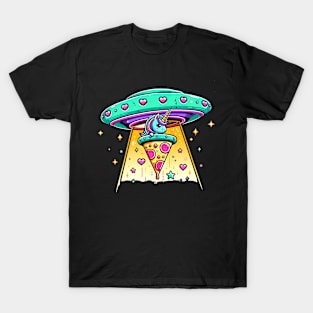 Funny Pizza Unicorn Ufo T-Shirt